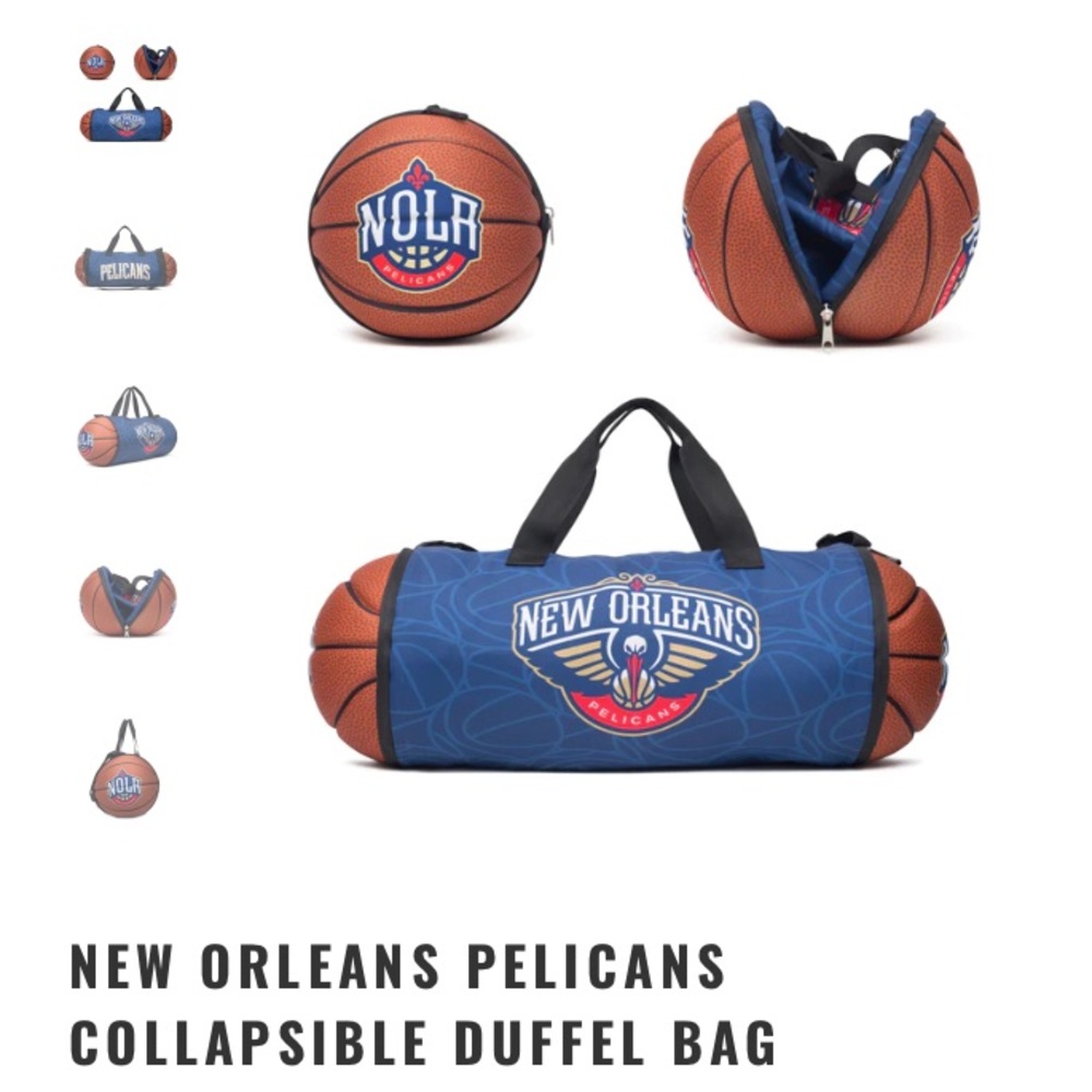 NEW ORLEANS PELICANS COLLAPSIBLE DUFFEL BAG Paid $50 at Pelicans game never used